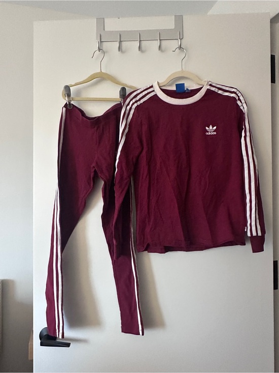 adidas Pants - adidas maroon long sleeve women’s matching set XS leggings/M top